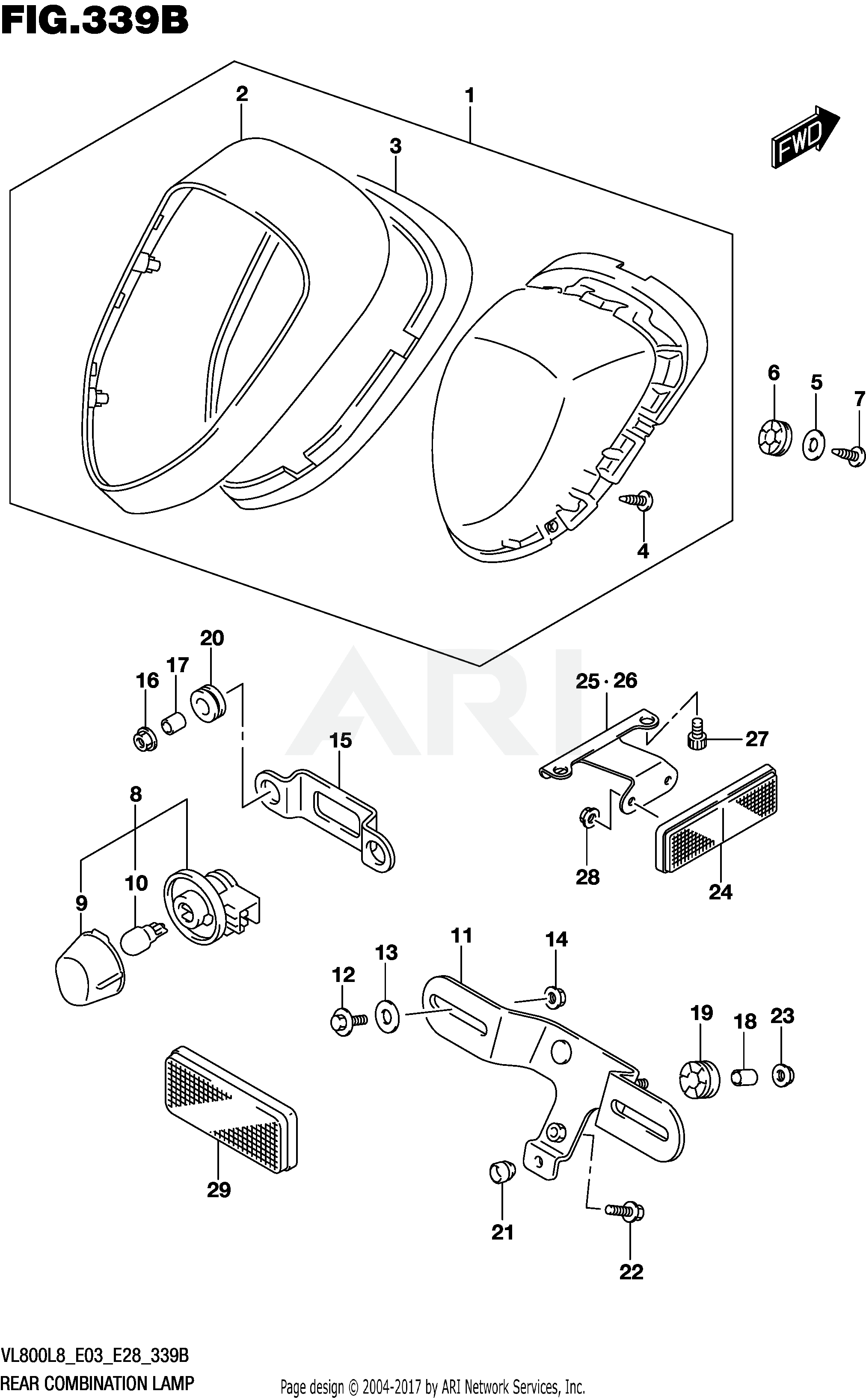 REAR COMBINATION LAMP (VL800L8 E28)