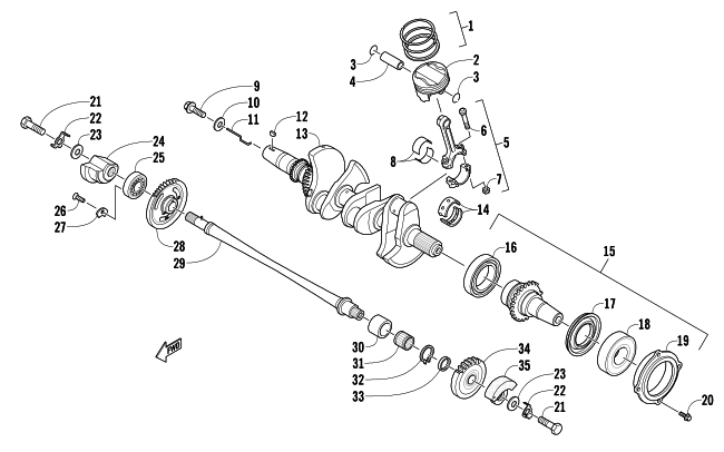 PISTON AND CRANKSHAFT ASSEMBLY