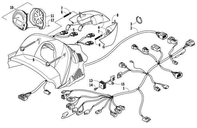 HEADLIGHT, INSTRUMENTS, AND WIRING ASSEMBLIES