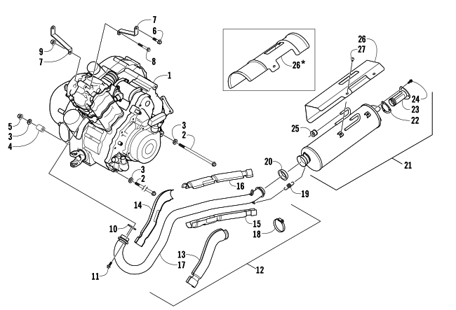 ENGINE AND EXHAUST