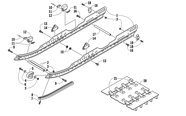 SLIDE RAIL AND TRACK ASSEMBLY