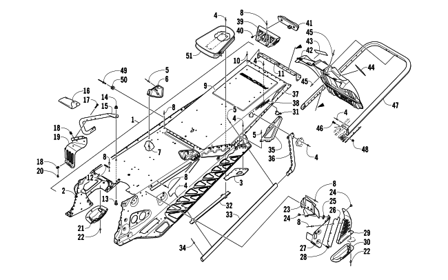 TUNNEL, REAR BUMPER, AND SNOWFLAP ASSEMBLY