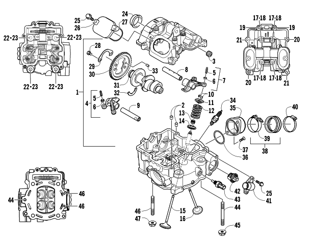 CYLINDER HEAD AND CAMSHAFT/VALVE ASSEMBLY