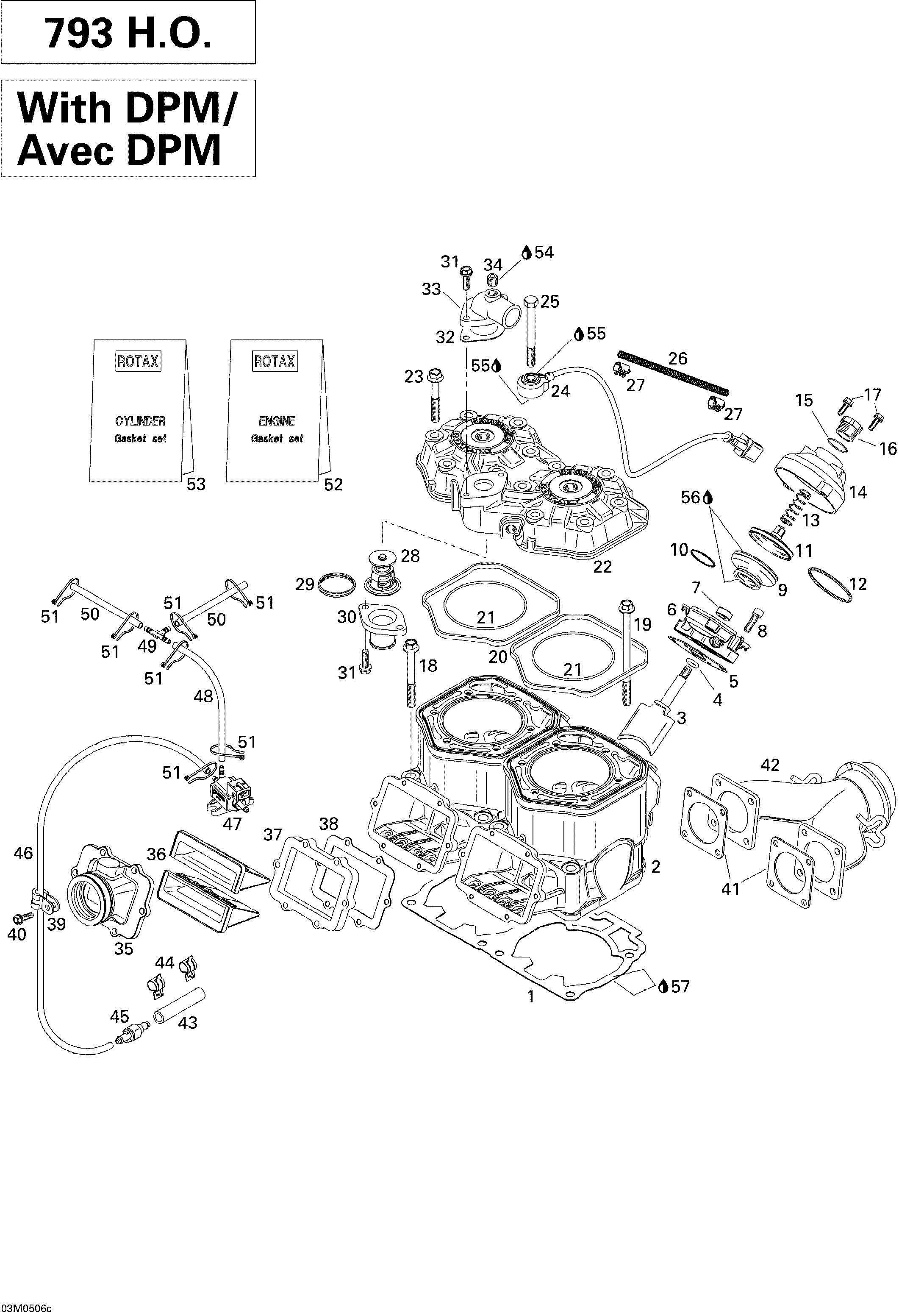 Cylinder, Exhaust Manifold And Reed Valve 793HO PDM