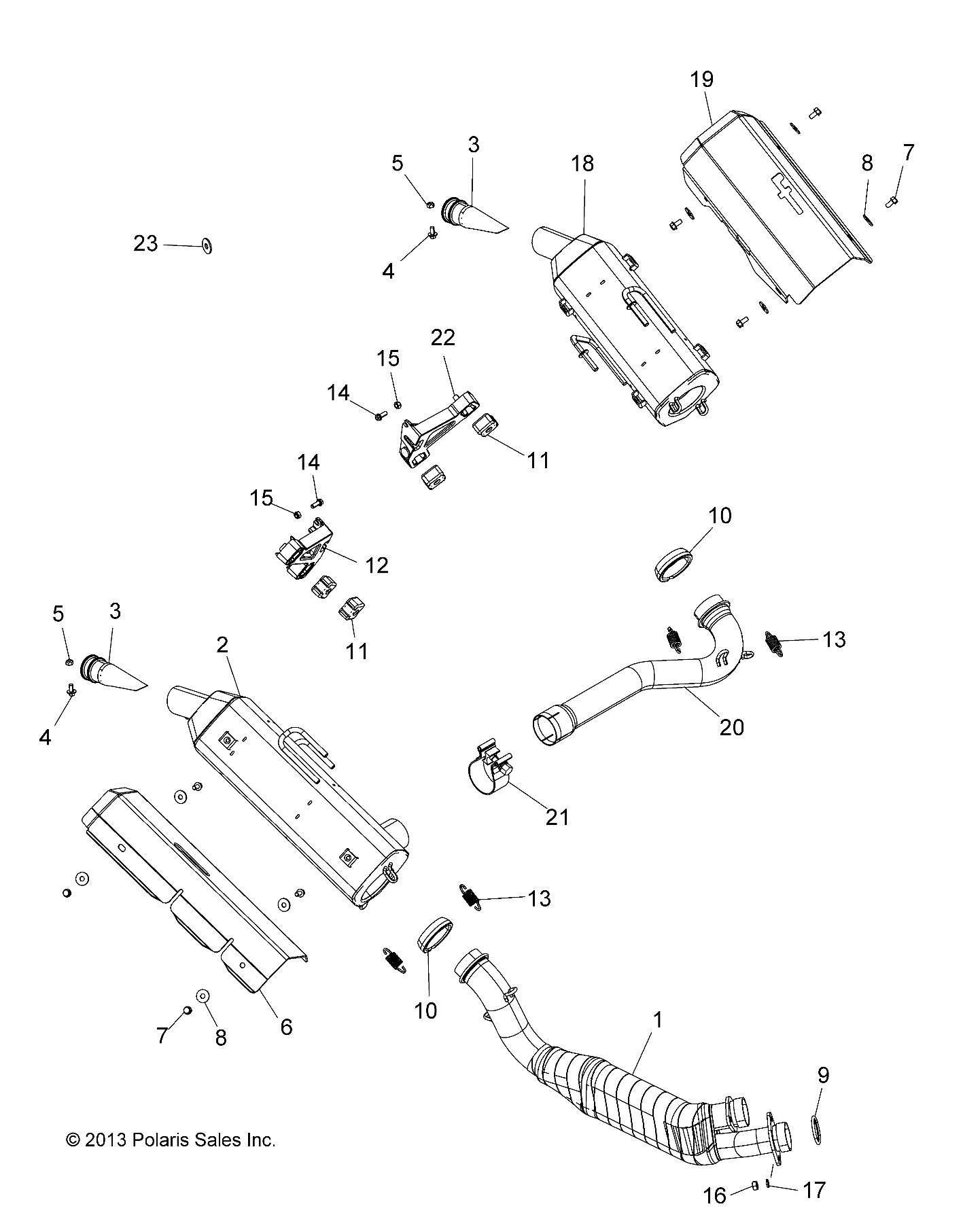 ENGINE, EXHAUST - A15SVE95HW (49ATVEXHAUST14SCRAM)