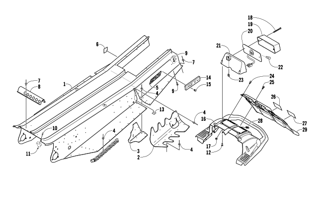 TUNNEL, REAR BUMPER, AND TAILLIGHT ASSEMBLY