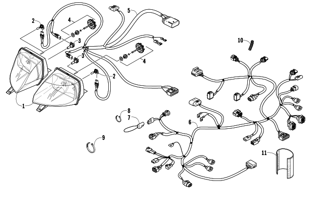 HEADLIGHT AND WIRING ASSEMBLIES