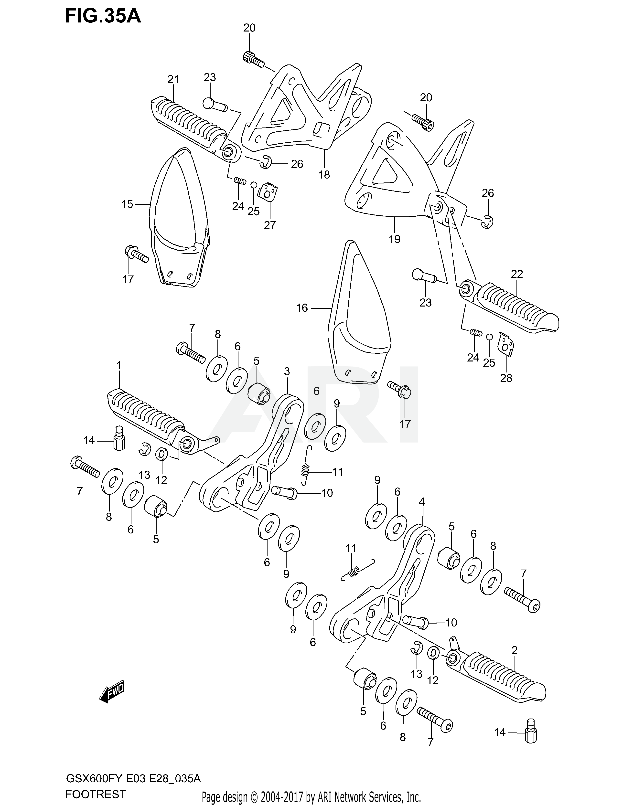 FOOTREST (MODEL K1/K2/K3)