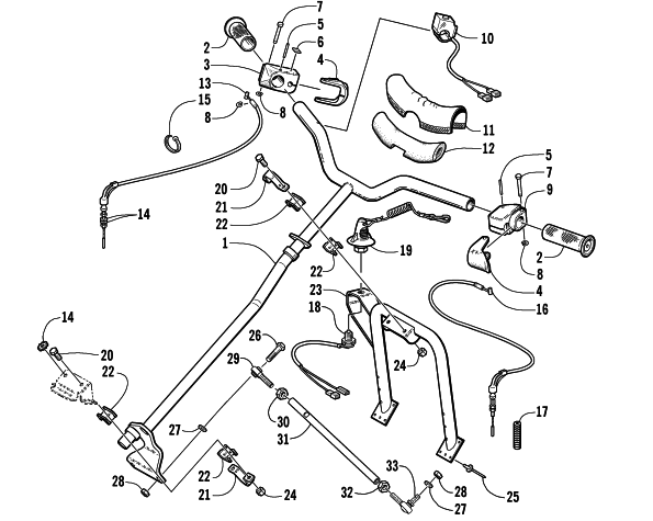 STEERING POST AND TIE ROD ASSEMBLY