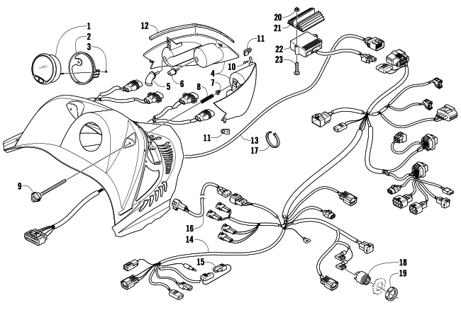 HEADLIGHT, INSTRUMENTS, AND WIRING ASSEMBLIES