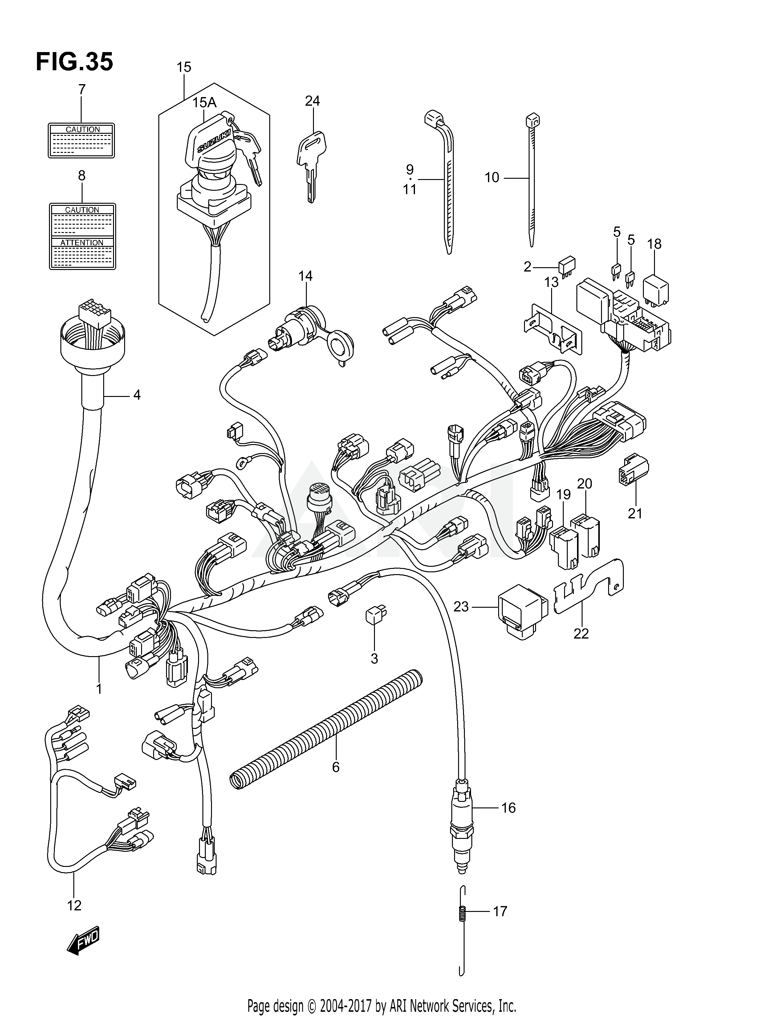 WIRING HARNESS (MODEL K6 %F.NO.5SAAP41A 67110000)