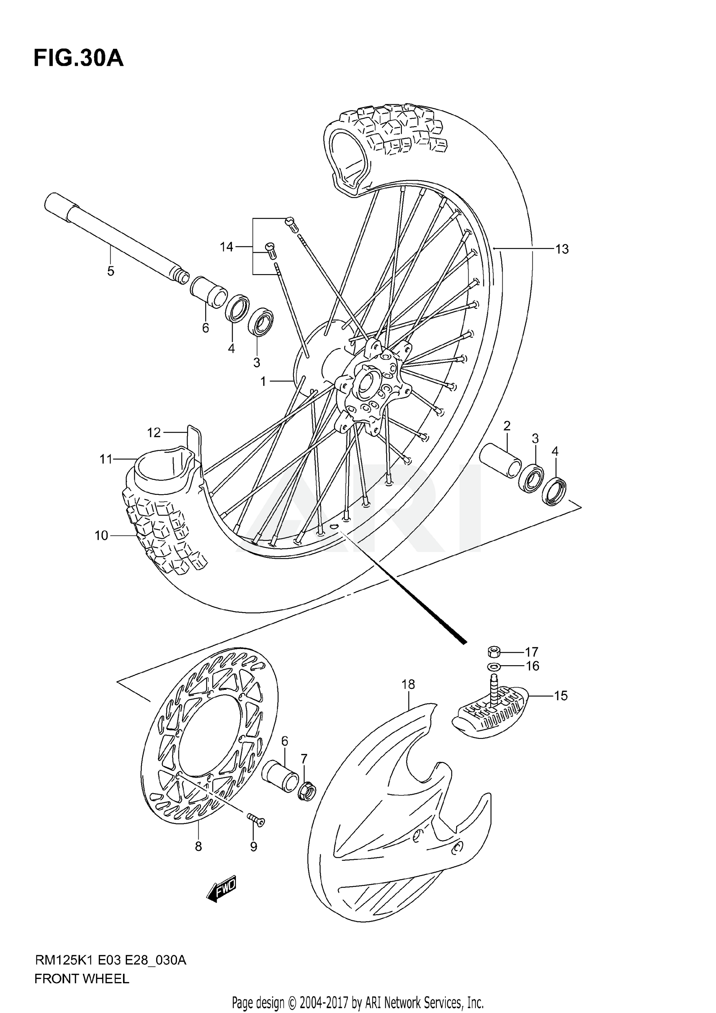 FRONT WHEEL (MODEL K5/K6)