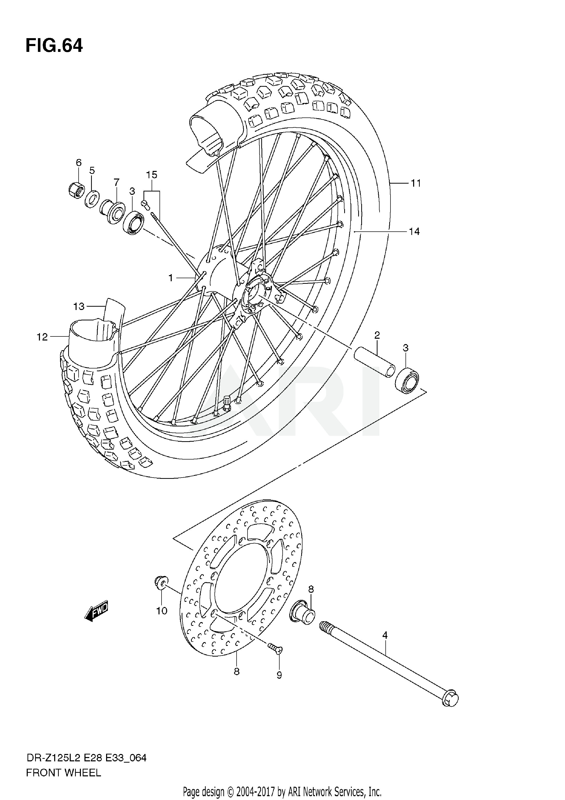 FRONT WHEEL (DR-Z125L E28)