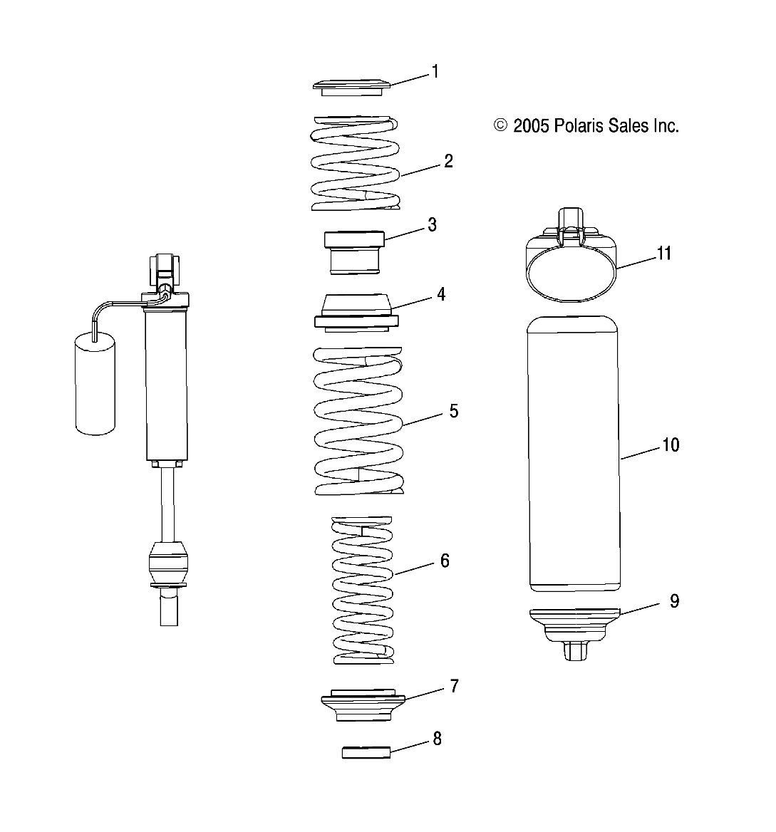 SHOCK, REAR TRACK/SPRING ASSEMBLY - S06PT7HS (4997539753B14)