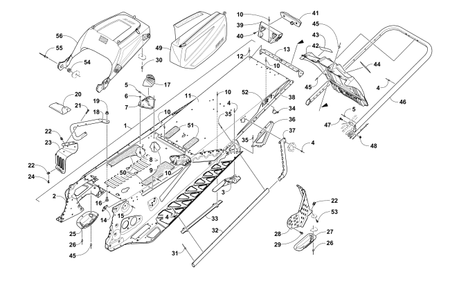 TUNNEL, REAR BUMPER, AND SNOWFLAP ASSEMBLY