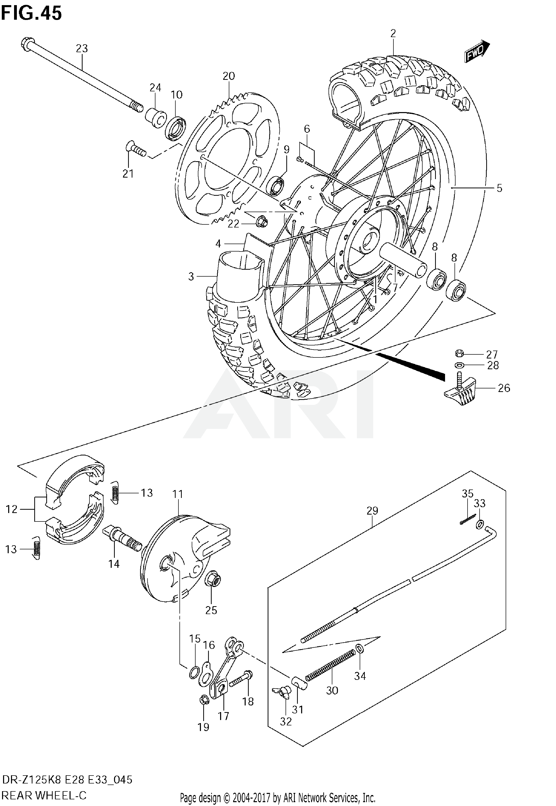 REAR WHEEL (DR-Z125L)