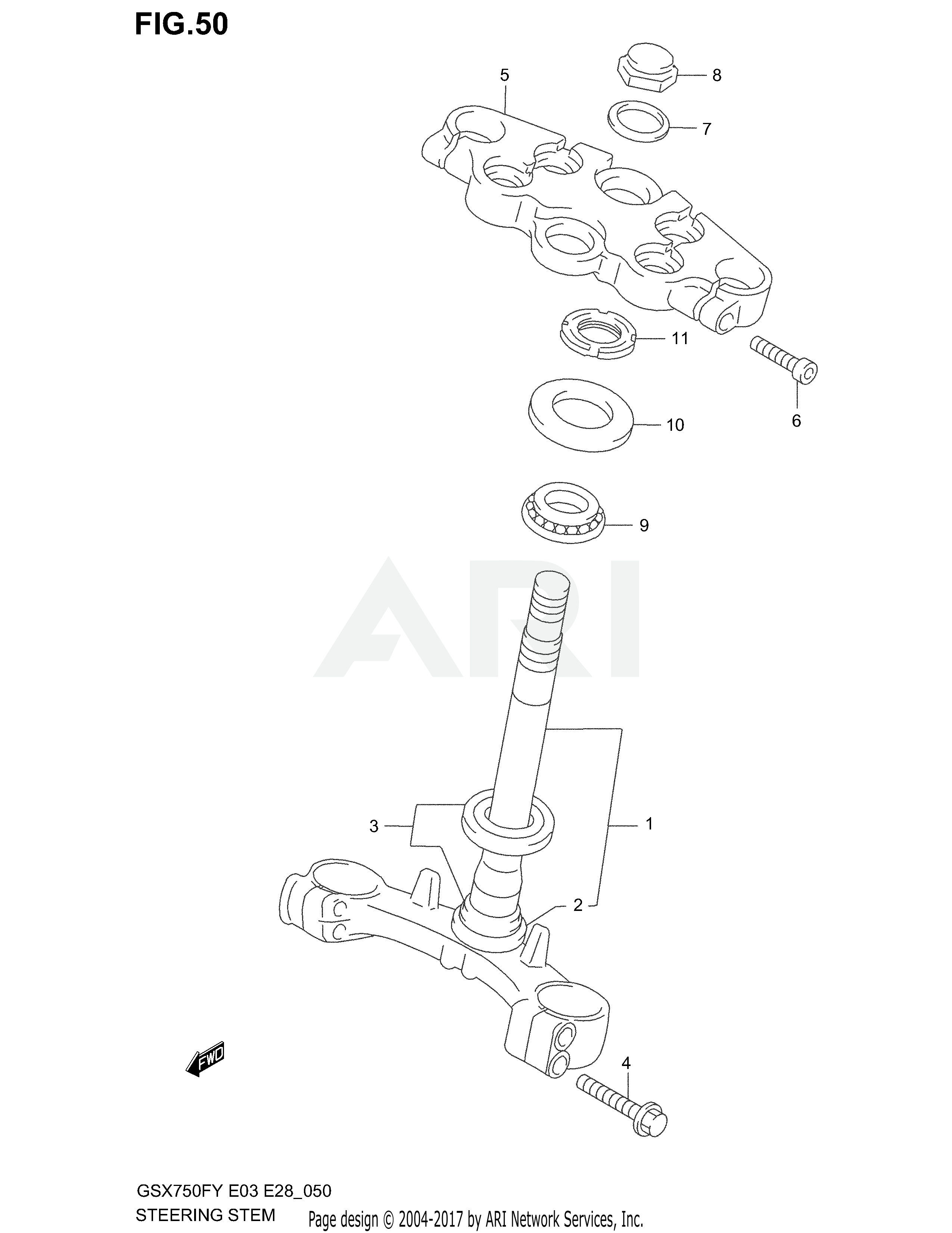 STEERING STEM (MODEL W/X/Y/K1/K2)