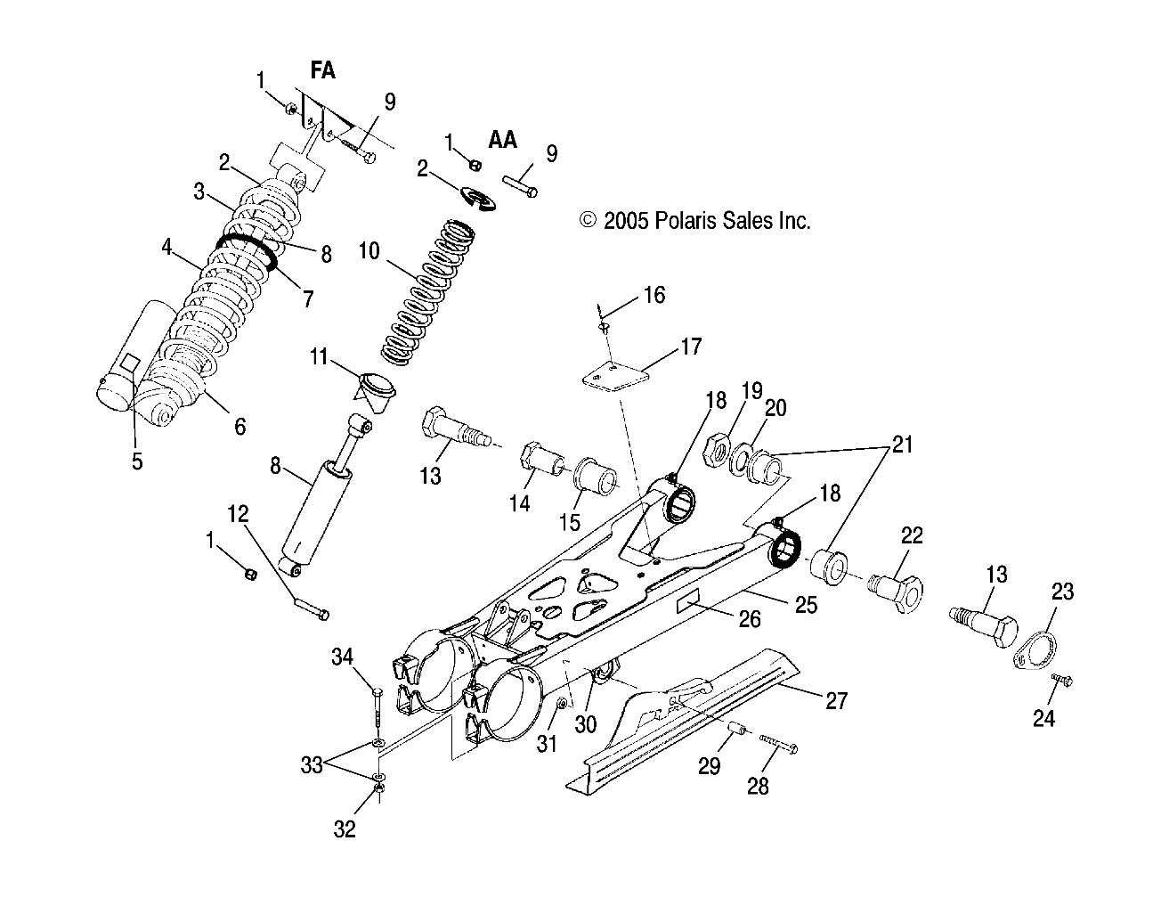 SWING ARM/SHOCK MOUNTING - A06BG50AA/FA (4999201549920154C07)