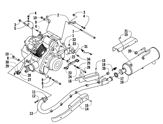 ENGINE AND EXHAUST