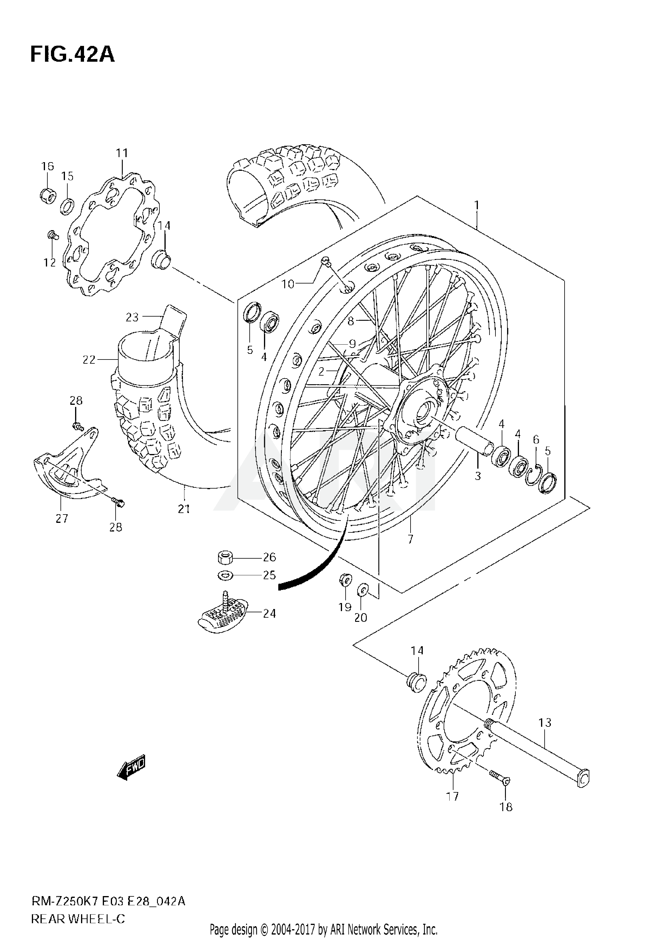 REAR WHEEL (MODEL K8/K9)