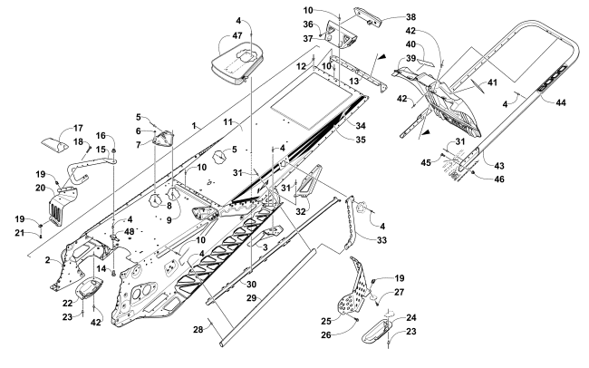 TUNNEL, REAR BUMPER, AND SNOWFLAP ASSEMBLY