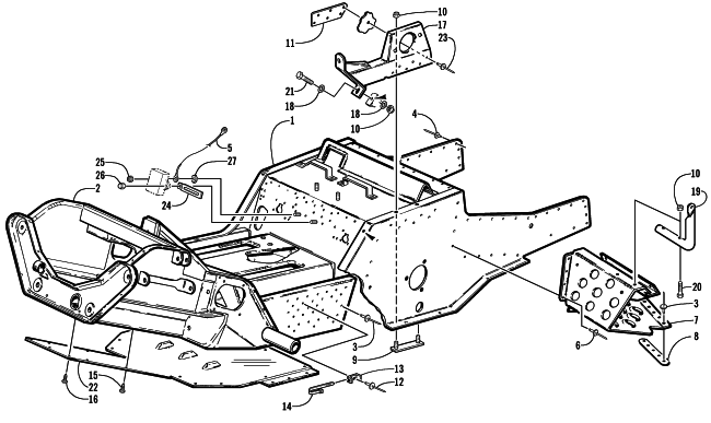 FRONT FRAME AND FOOTREST ASSEMBLY