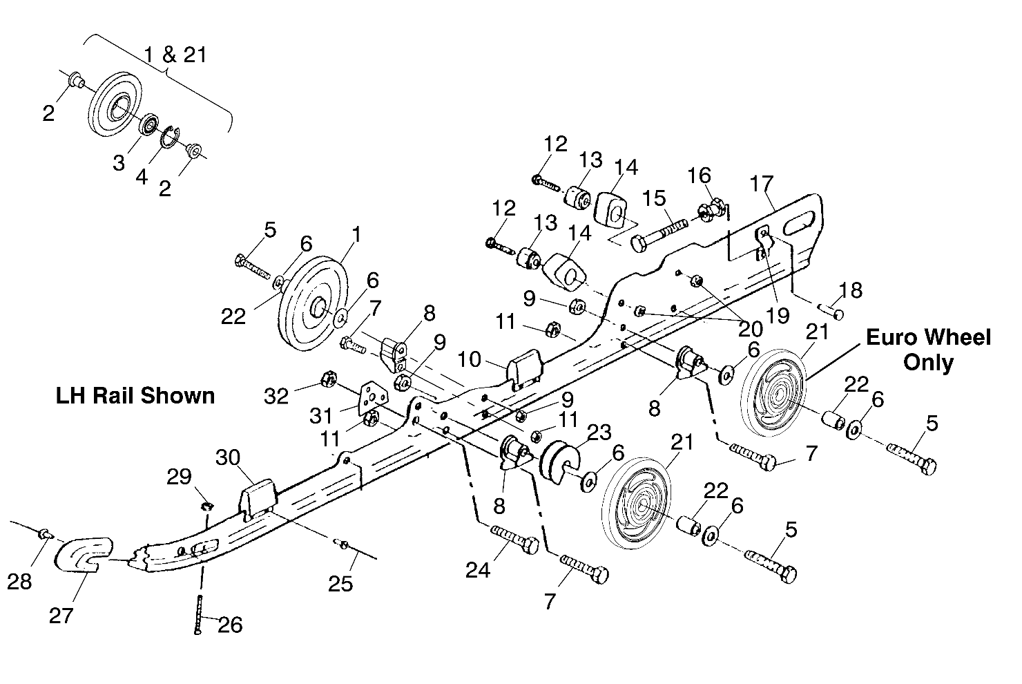 RAIL MOUNTING (SUSPENSION) - S01ST5BS (4960486048B008)