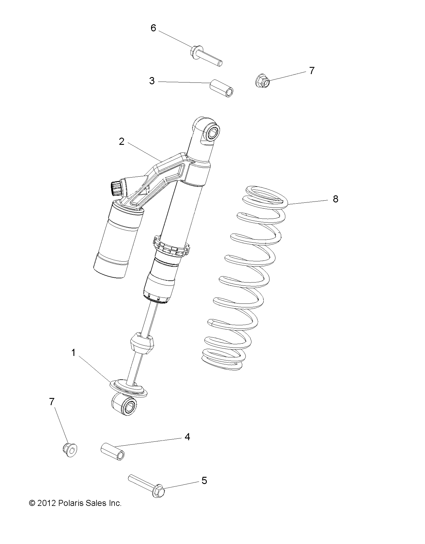 SUSPENSION, SHOCK, REAR, MOUNTING - A15SVE95FW (49ATVSHOCKMTG7044080)