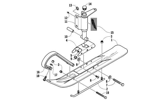 SKI AND SPINDLE ASSEMBLY