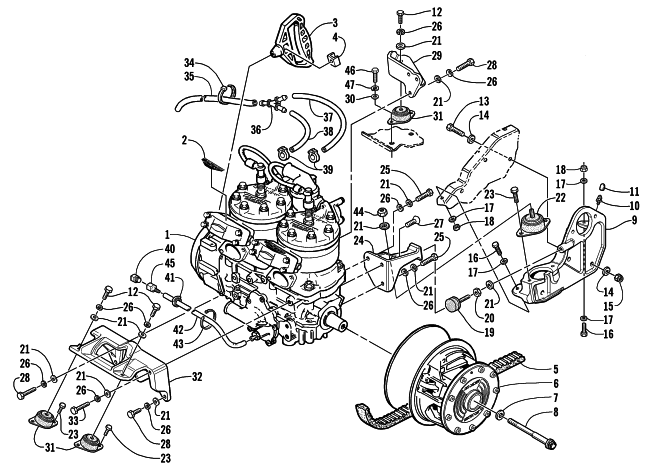 ENGINE AND RELATED PARTS