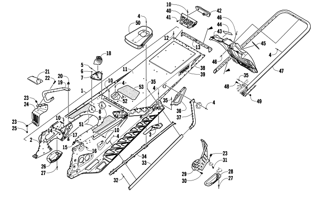 TUNNEL, REAR BUMPER, AND SNOWFLAP ASSEMBLY