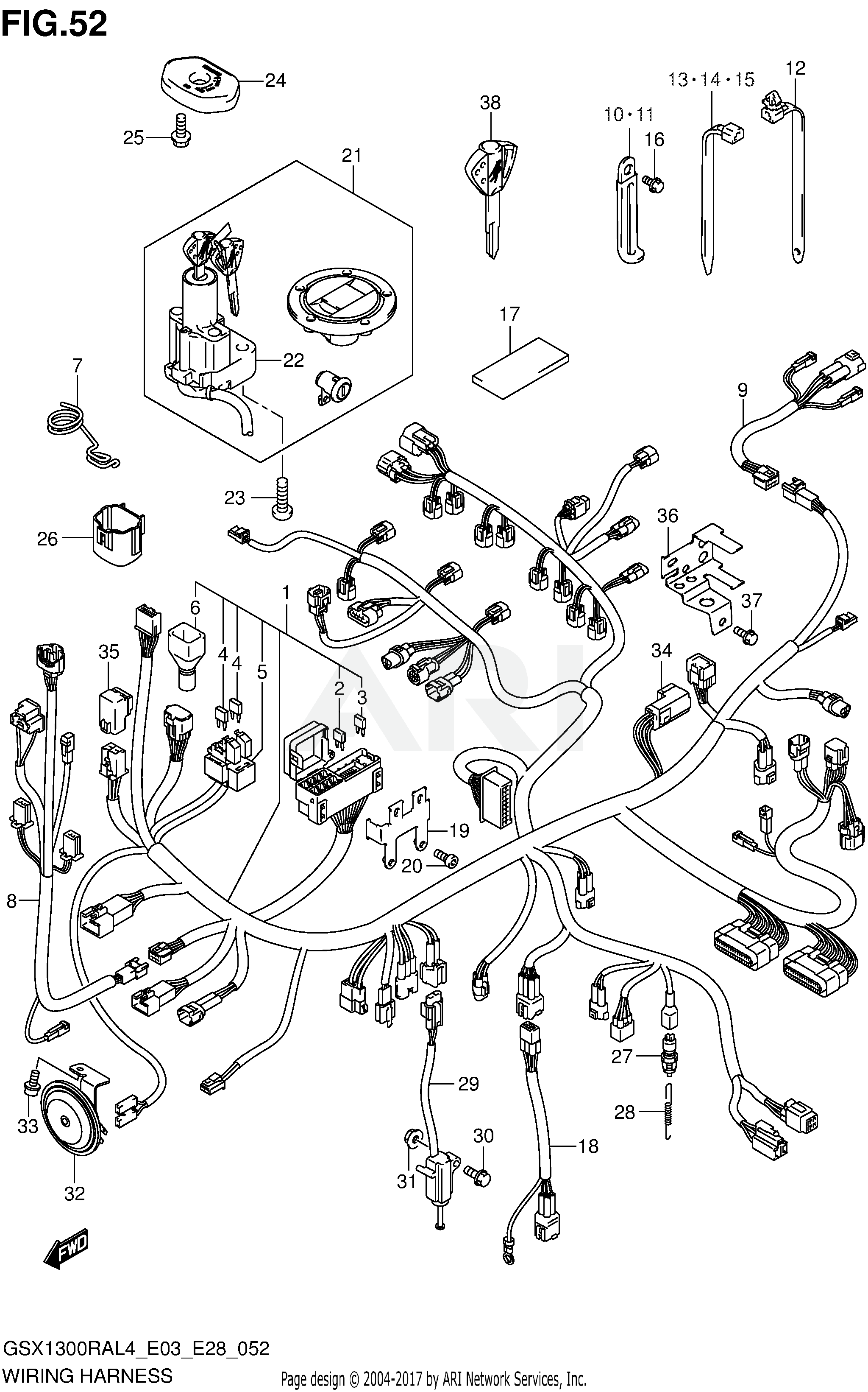 WIRING HARNESS (GSX1300RAL4 E33)