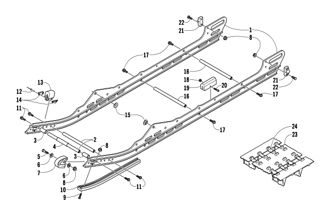 SLIDE RAIL AND TRACK ASSEMBLY