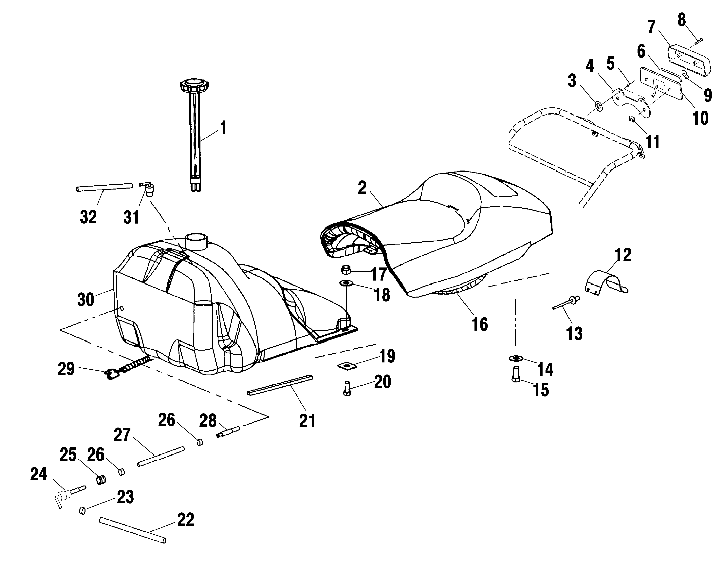 SEAT AND GAS TANK - S01SR6DS (4960236023A004)