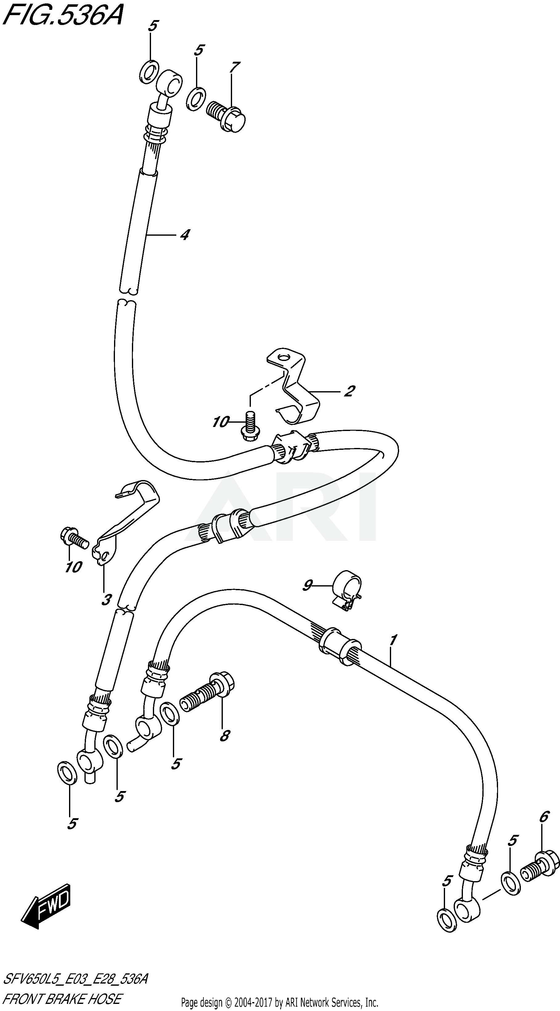 FRONT BRAKE HOSE (SFV650L5 E03)