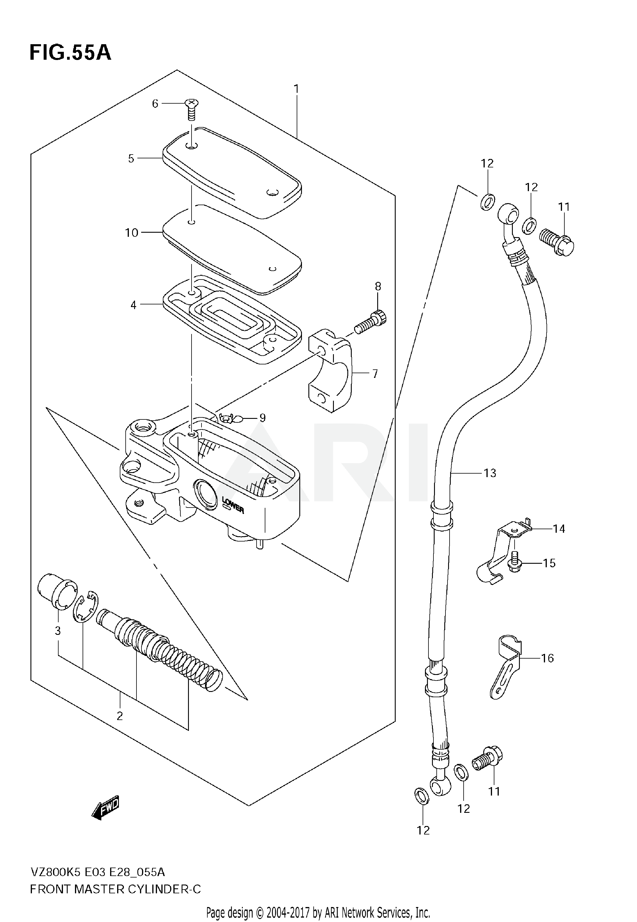 FRONT MASTER CYLINDER (MODEL K7/K8/K9)