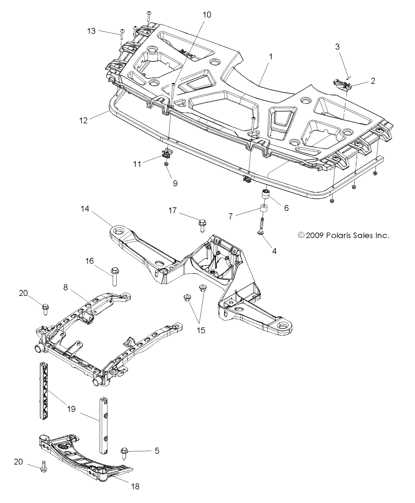 BODY, FRONT RACK and SUPPORTS - A15SXE85FI (49ATVRACKMTG10SPXP550)