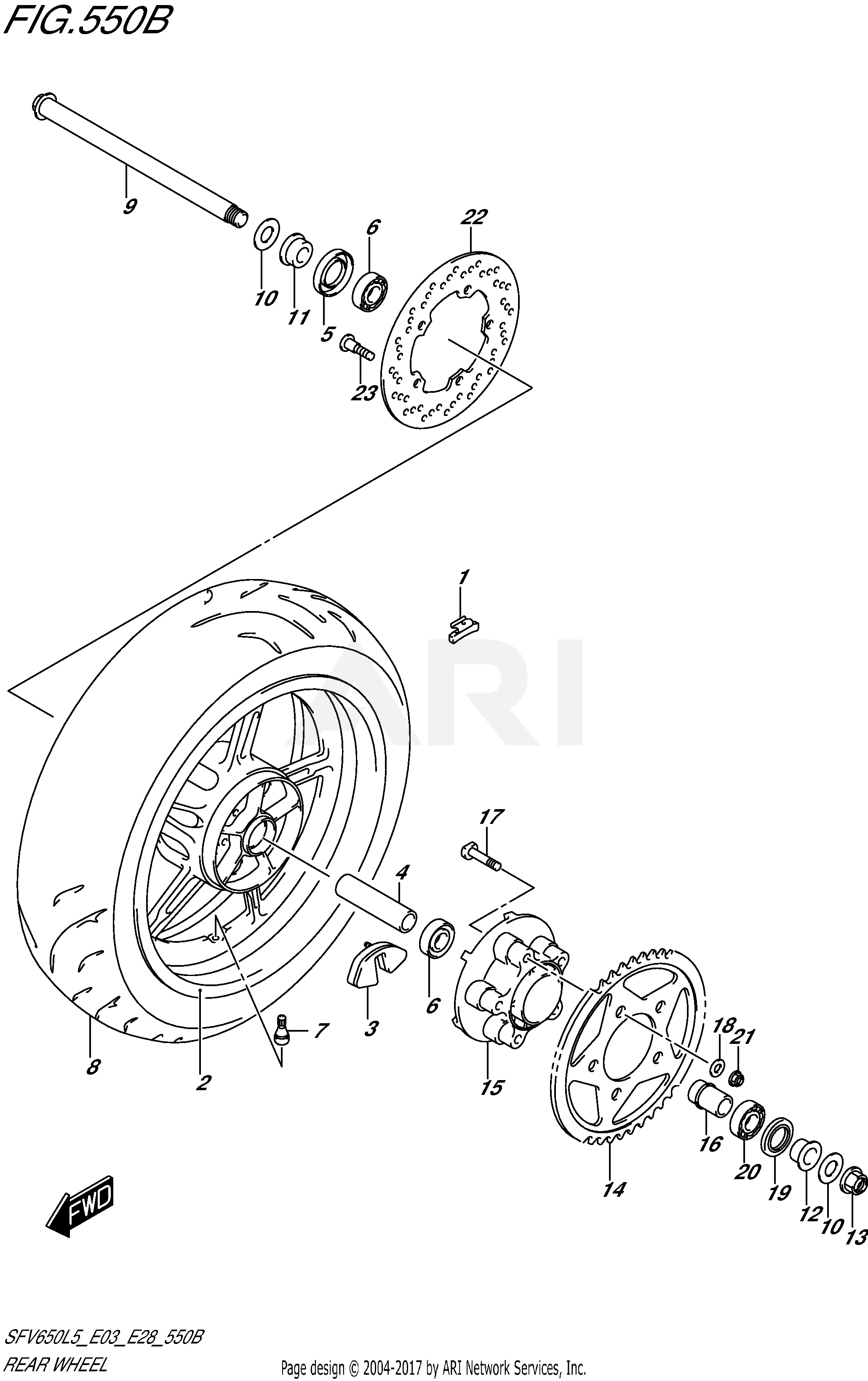 REAR WHEEL (SFV650L5 E28)