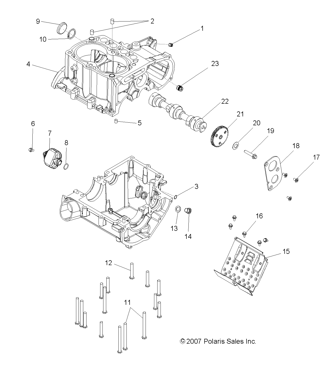 ENGINE, CRANKCASE - R12TH76/TH7E/TX7E ALL OPTIONS (49RGRCRANKCASE086X6)