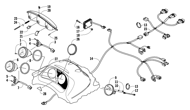 HEADLIGHT, INSTRUMENTS, AND WIRING ASSEMBLIES