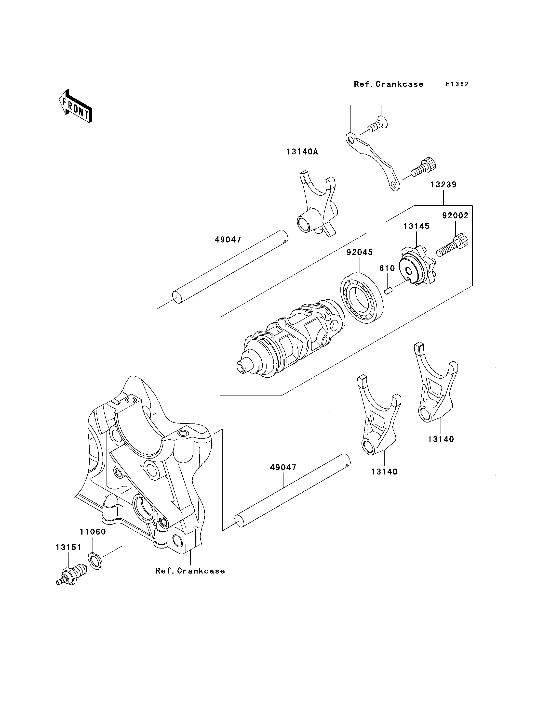 Gear Change Drum/Shift Fork(s)