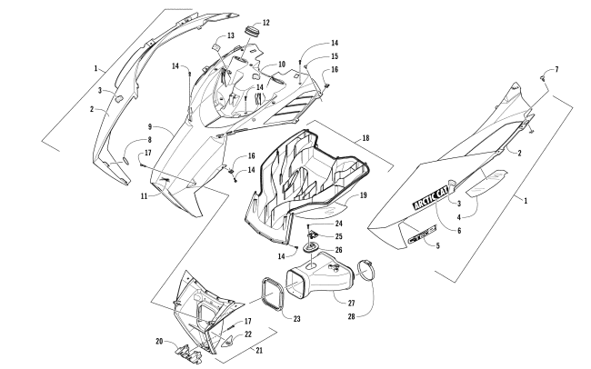 HOOD AND AIR INTAKE ASSEMBLY