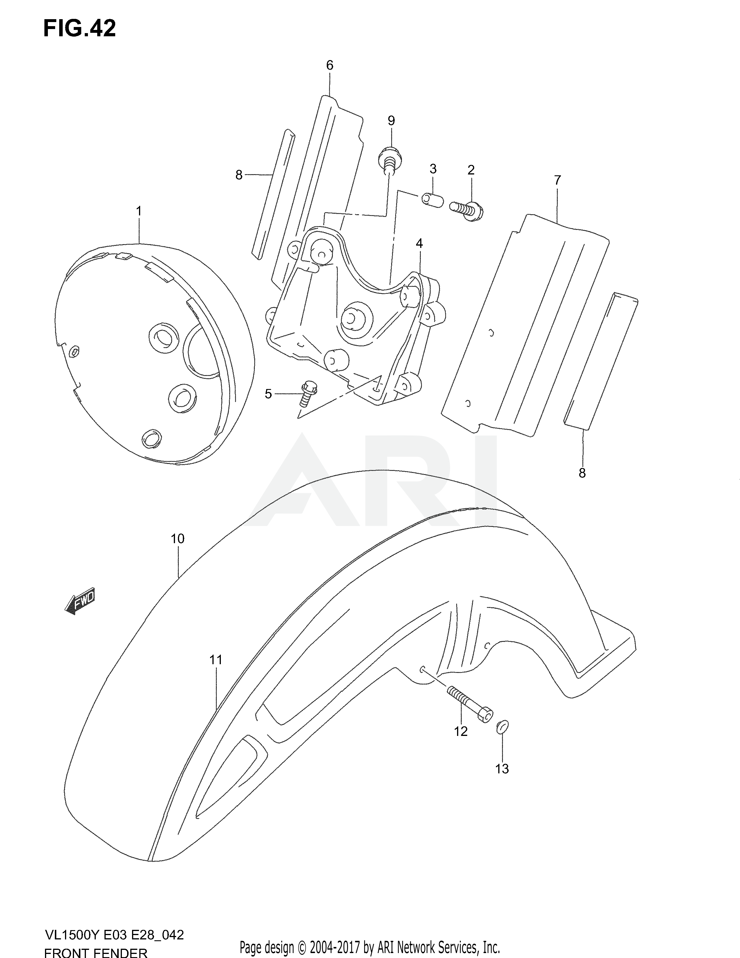 FRONT FENDER (MODEL W/X)