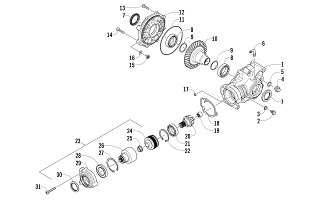 REAR DRIVE GEARCASE ASSEMBLY