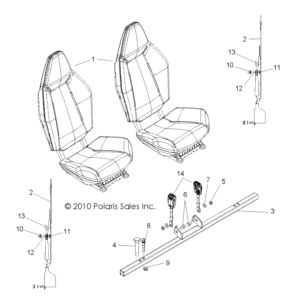 BODY, SEAT MOUNTING and BELTS - R11JH87AA/AD (49RGRSEATMTG11RZR875)