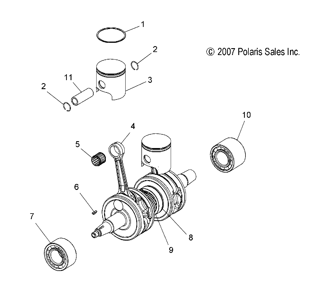 ENGINE, PISTON and CRANKSHAFT - S09PB8ES/ESL (49SNOWPISTONCRANKSHAFT08800RMK)