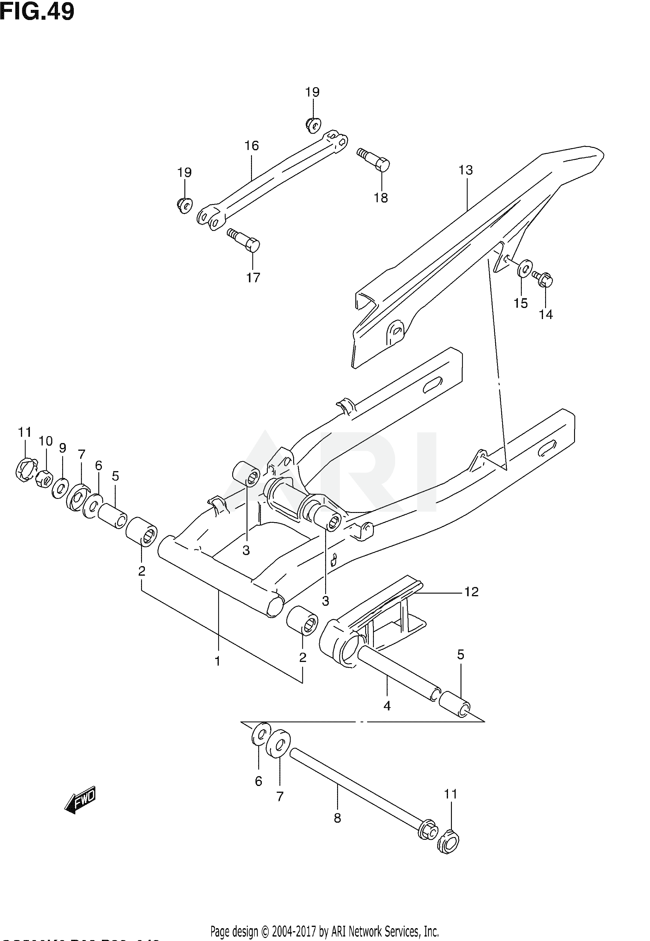 REAR SWINGING ARM (NOT FOR U.S. MARKET)