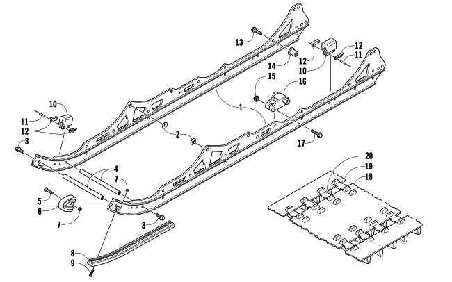 SLIDE RAIL AND TRACK ASSEMBLY