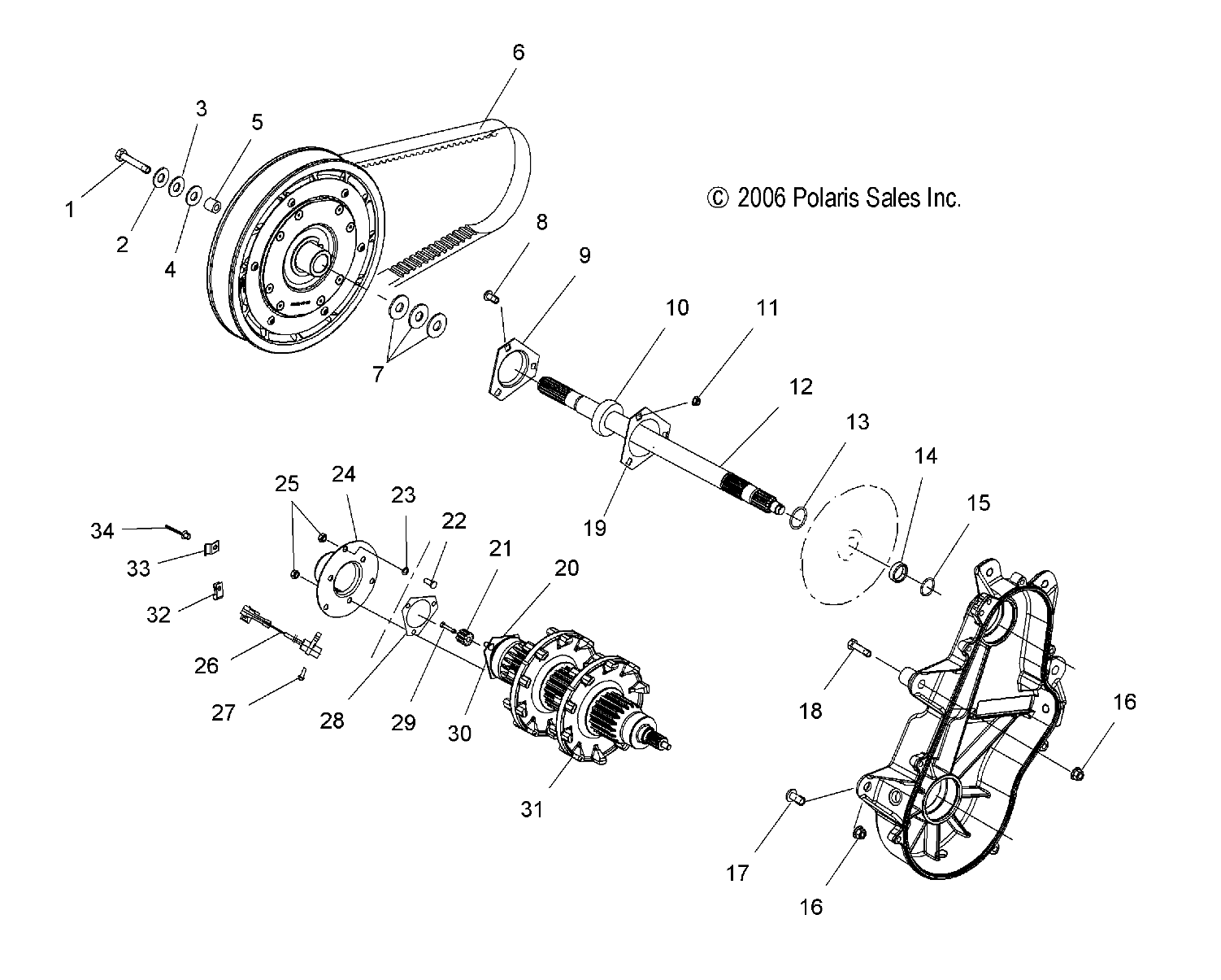 DRIVE TRAIN ASSEMBLY - S07PS6HS/HSA/HSB (49SNOWDRIVETRAINCLEANSB)