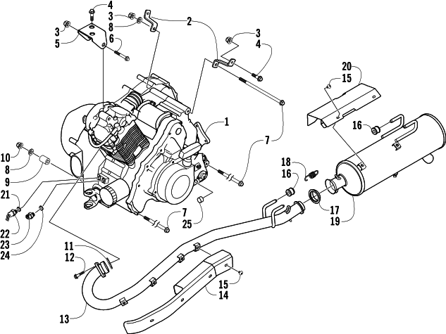 ENGINE AND EXHAUST